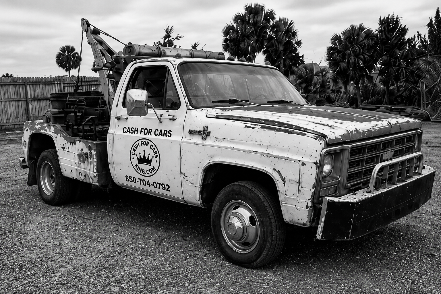 Cash For Cars King tow truck ready for free junk car pickup